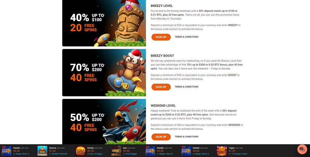 LevelUp Online Casino No Down Payment Bonus Codes & Promotions